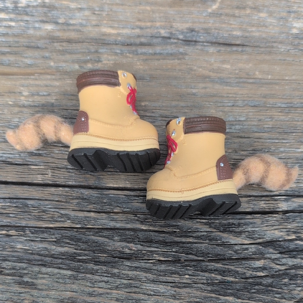 Hiking Boots with Raccoon Tail For Dolls - Picture 2 of 7
